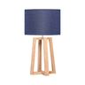 Lámpara de mesa Raquel - Color Madera y Azul Marino - Tugow