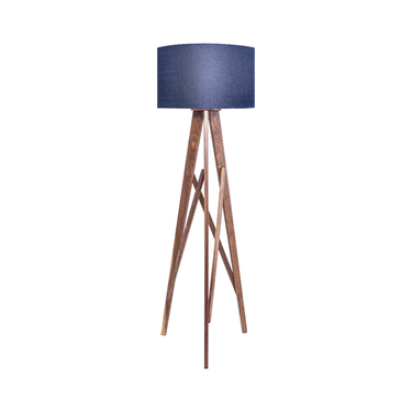 Lámpara de pie Kiara - Nogal y Azul Marino - Tugow