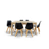 Comedor Mathis con 6 sillas Helsinki - Color Madera y Negro - Tu Gow