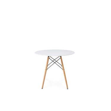 Mesa redonda blanca con 4 sillas grises - Tu Gow
