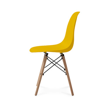 Mesa redonda blanca con 4 sillas amarillas - Tu Gow