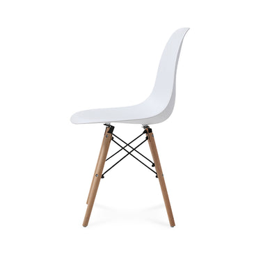 Mesa color roble con 6 sillas blancas - Tu Gow