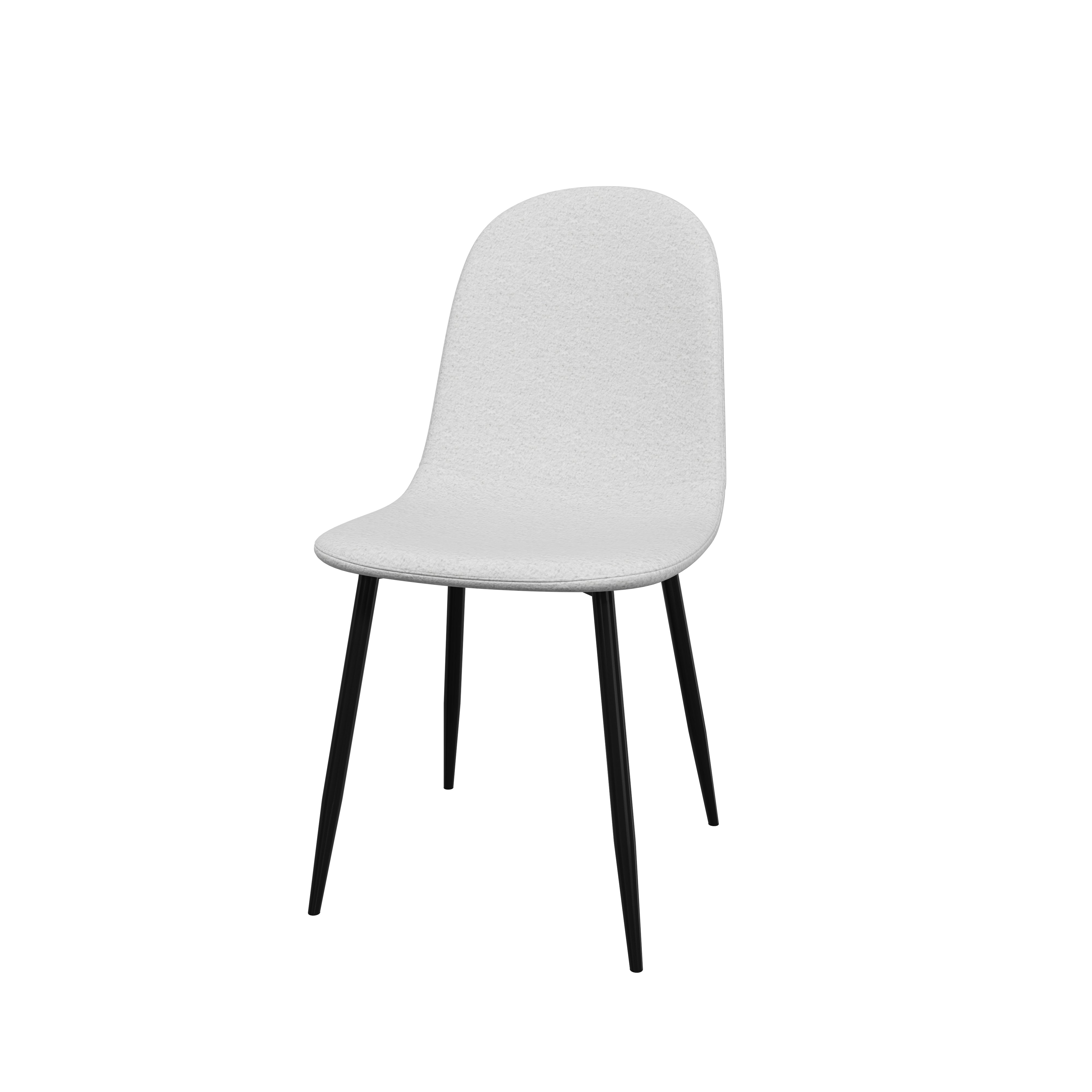 Set de 4 sillas tela bouclé Oxford - Blanco y Negro - Tugow