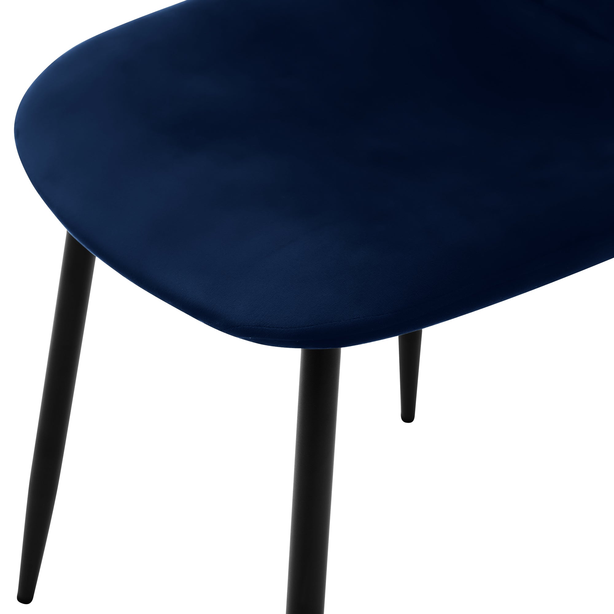 Set de 4 sillas terciopelo Oxford - Azul y Negro - Tugow