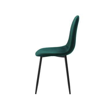 Set de 4 sillas terciopelo Oxford - Verde y Negro - Tugow
