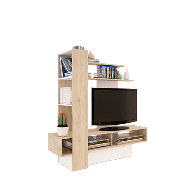 Mueble para tv Perseus - Color Madera y Blanco - Tu Gow