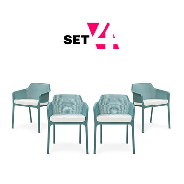 Set de 4 sillas de exterior Galdania - Azul turquesa - Tu Gow